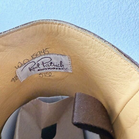 Rod Patrick Womens Cowboy Boots Sz 9B Brown Caiman Leather Riding Boot 17" Tall - Picture 10 of 12